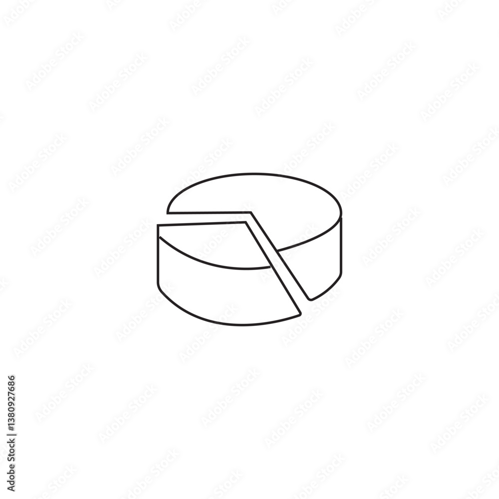 Aufkleber single outline icon pie chart related to data analysis. linier icon collection. editable stroke. vec