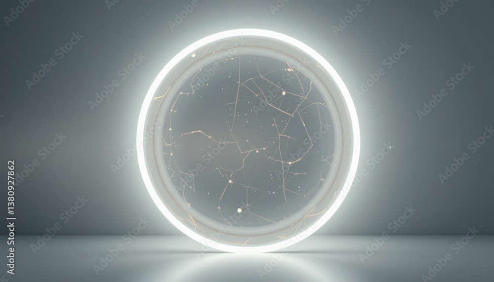 Poster dynamic cosmic light sphere digital studio 3d animation futuristic environment abstract viewpoint vi