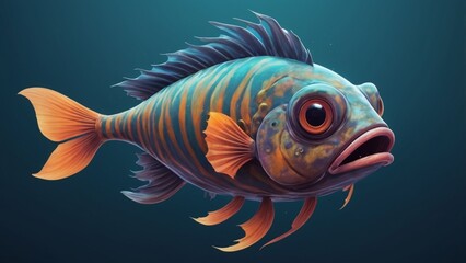 Strange fish, ugly pets, monstr, isolated, high qualitylity, 8k, ultra detalizating