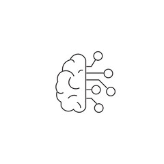 single outline icon machine learning related to data analysis. linier icon collection. editable stroke. vector illustration. 
