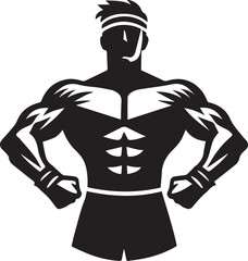 vector illustration of a man, Bodybuilder man silhouette vector, Bodybuilder logo, Bodybuilder vector illustration