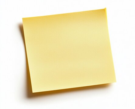 Blank yellow sticky note on white background; reminder