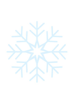 Light blue geometric snowflake with intricate symmetry. Ideal for winter themes, holiday decorations, Christmas graphics, seasonal branding, digital art, and festive designs. Transparent PNG
