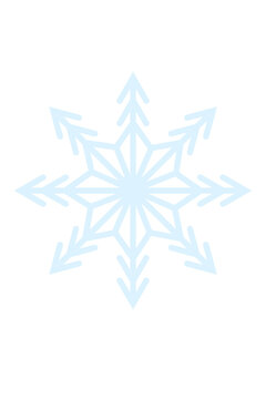 Light blue geometric snowflake with intricate symmetry. Ideal for winter themes, holiday decorations, Christmas graphics, seasonal branding, digital art, and festive designs. Transparent PNG