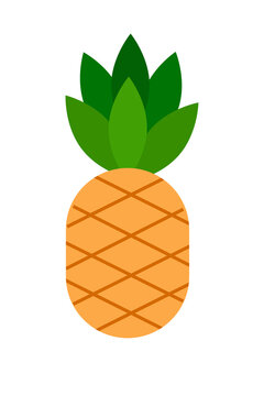 A vibrant, minimalistic pineapple illustration with geometric patterns. Perfect for tropical themes, summer designs, branding, food-related graphics, and decorative elements. Transparent PNG