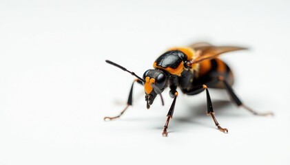 Close-up of single insect on white background, realistic, background, small