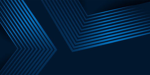 Dark blue background. Modern lines curves abstract presentation background. Luxury paper cut background