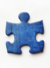 Obraz premium Blue puzzle piece on white background, solution concept (2)