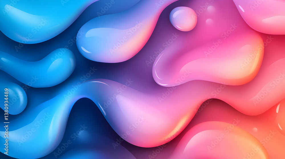 Aufkleber colorful abstract liquid background with soft bokeh