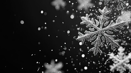 Christmas Background with Falling Snowflakes (Transparent PNG)