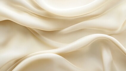 Obraz premium Soft, flowing cream-colored fabric drapes elegantly