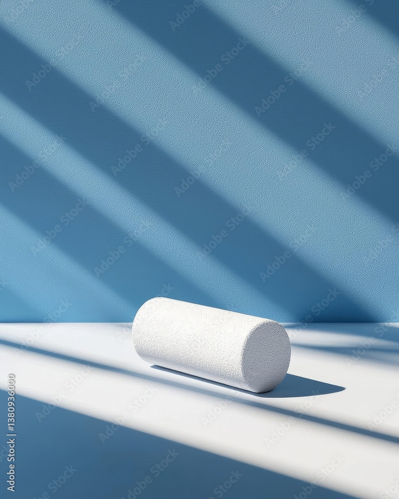 Poster minimalistic design featuring a cylindrical shape with dramatic lighting effects.