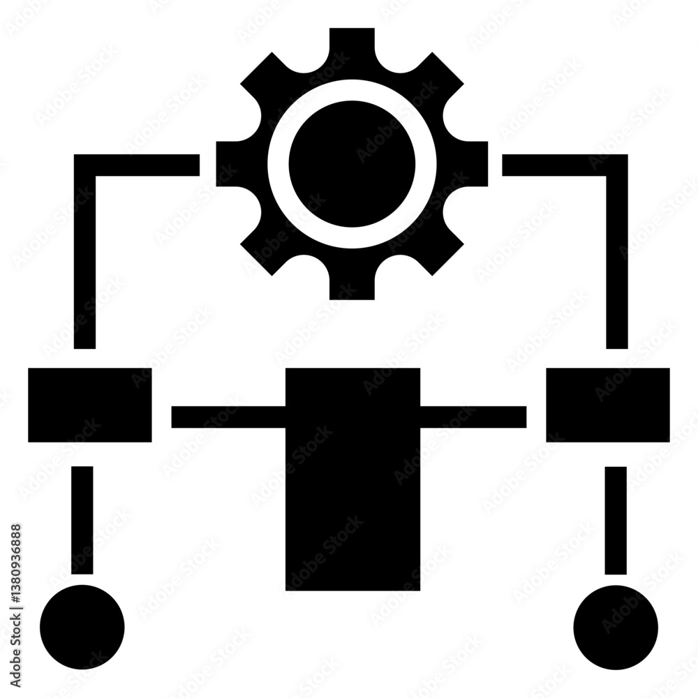 Fototapete database algorithm vector icon