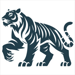 Obraz premium tiger silhouette vector, design elements of tiger vector illustrations, design elements of tiger vector illustrations
