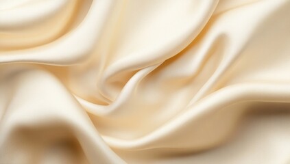 Obraz premium Smooth, cream-colored silk fabric drapes elegantly
