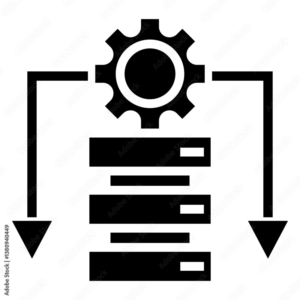 Poster database management vector icon