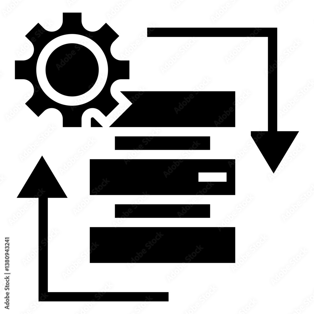 Poster data processing vector icon