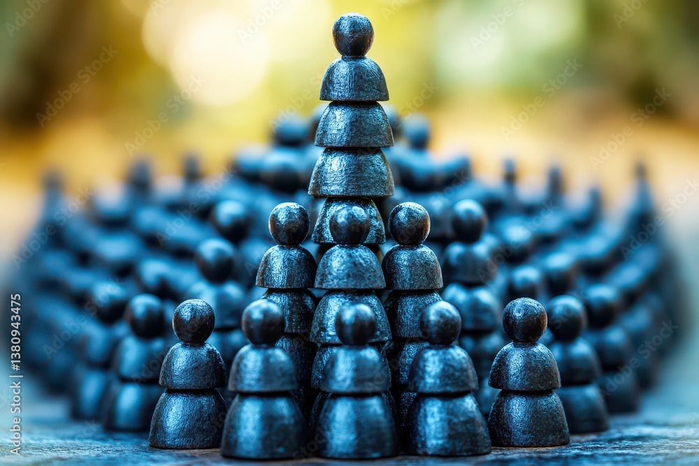 Aufkleber abstract representation of leadership and teamwork with stacked figures symbolizing hierarchical rel