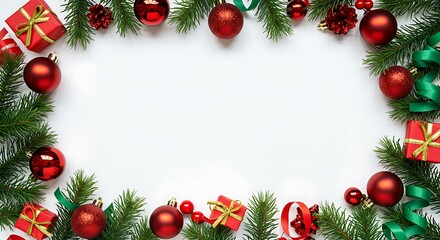 Crimson & Evergreen Holiday Frame AI Generated