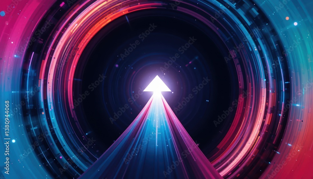 Aufkleber dynamic ascending arrow visual abstract digital art colorful motion background futuristic concept te