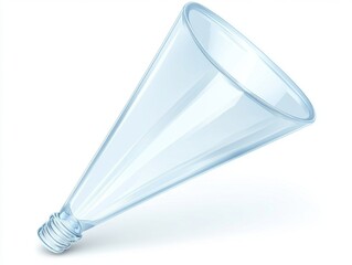 Empty cone-shaped bottle, studio, white background, recycling