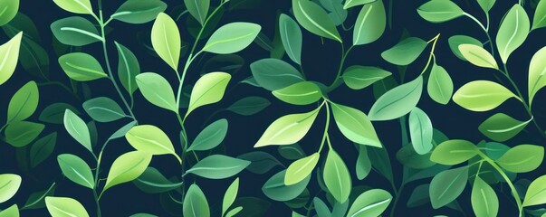 Abstract graphic, green minimal plants graphics, geometric seamless pattern picture art illustration.