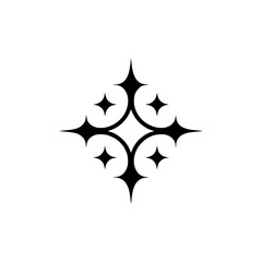 Starburst Ornament in Black & White, Minimalist Design