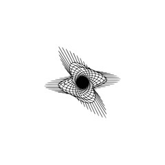 Abstract Geometric Vector Design: Minimalist Line Art with Black Hole Center.