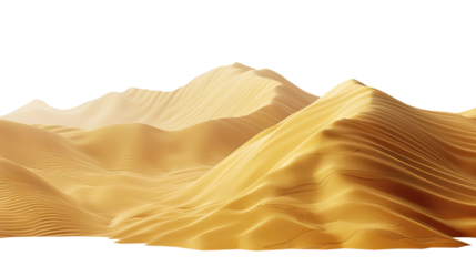 Golden Sand Dunes: Capturing the timeless beauty and serene isolation of desert sand dunes. Featuring flowing forms under a clear sky.