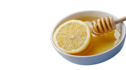 Fresh Lemon Slices with Honey in Bowl for Culinary Concepts and Healthy Recipes.