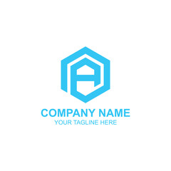 letter a logo design for company with creative illustration