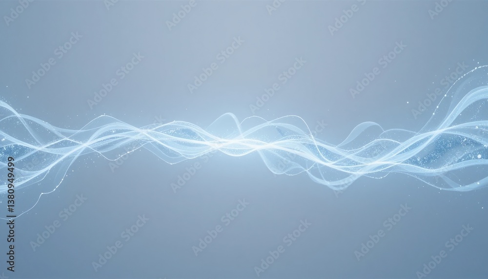 Poster flowing light waves abstract digital art calm environment soft color palette artistic view visual co