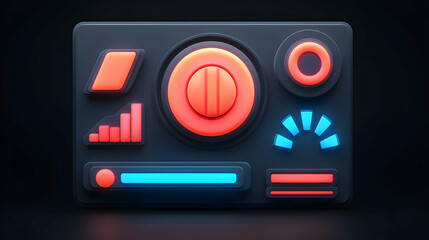 Futuristic Digital Interface with Circular Design Elements