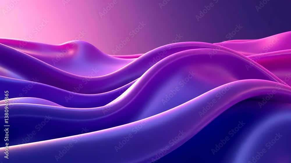 Poster satin smooth waves of purple and pink in a mesmerizing dance of color and light