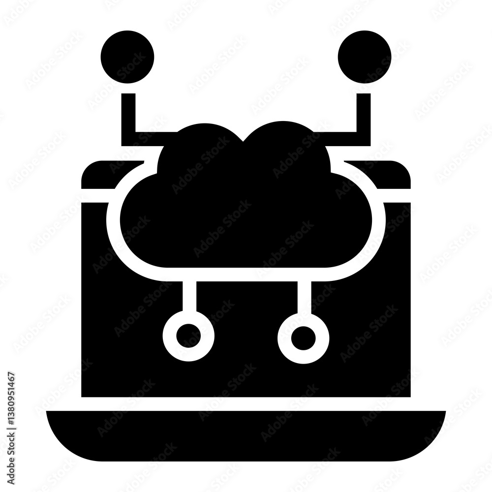 Poster cloud computing icon