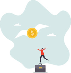 Losing money from business failure or investment mistake, tax or debt problem, bankruptcy or economic crisis or recession .character for design.