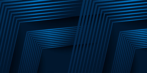 Dark blue background. Modern lines curves abstract presentation background. Luxury paper cut background