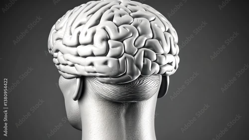 Poster human head with brain design showcasing machine learning concepts generative ai