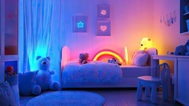 Beautiful children's room with a teepee. Selective focus. dizain.