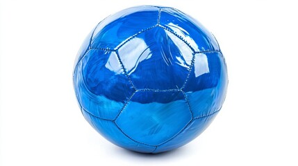 Naklejka premium A vibrant blue soccer ball with a shiny surface and classic design