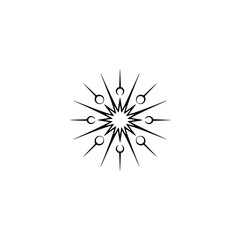 Fototapeta premium Minimalist Starburst Icon: Abstract Design on Light Background