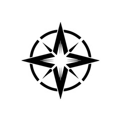 Fototapeta premium Minimalist Compass Rose Logo Design on Gradient Background