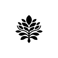 Elegant Black Floral Logo Icon on a Neutral Background