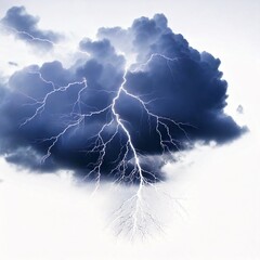 雷と稲妻が走る迫力あるイラスト