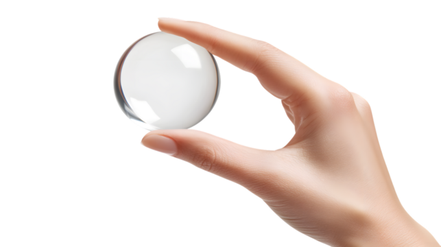 Professional Business Concept: Woman's Hand Holding Invisible Item on White Background