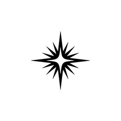 Obraz premium Minimalist Black Starburst on White Background