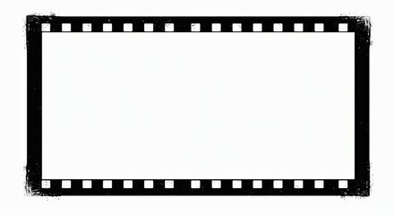 Obraz premium Film Strip Frame Graphic White Background - Blank film strip border, movie reel, cinema, , vintage. Symbolizing memories, storytelling, entertainment, history and the past