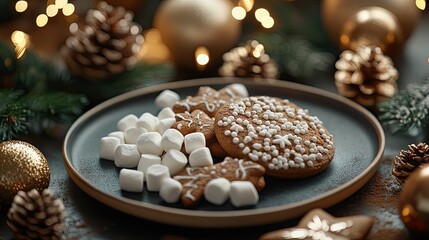 Christmas or New Year scene with cocoa