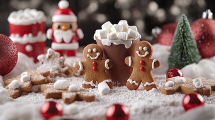 Christmas or New Year scene with cocoa, efbd