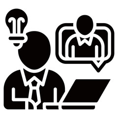 Obraz premium Collaboration Icon Business Opportunity and Planning Management Glyph Design Vector Concept
